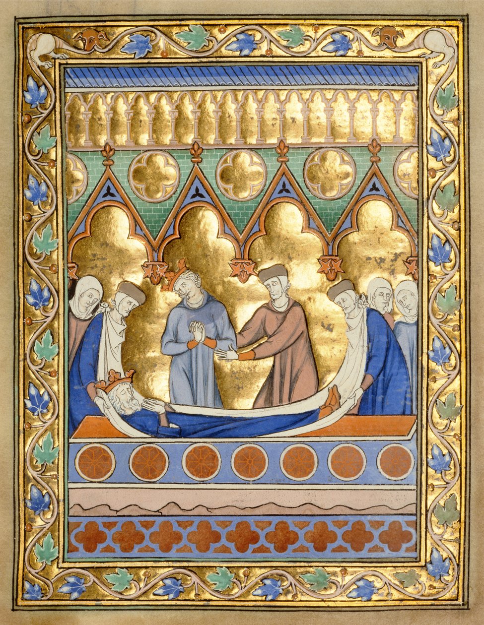 Ms 300 f.6r Enterrement de David, du Psautier et Heures d