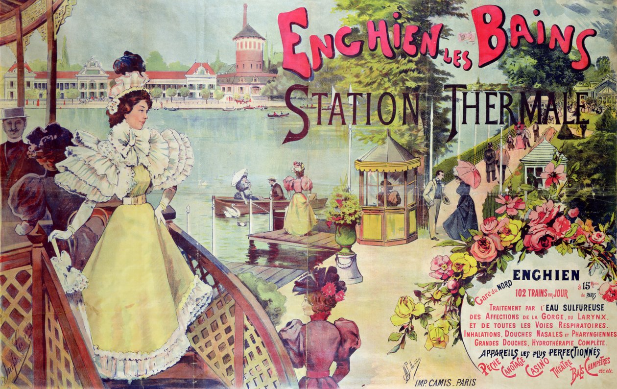 Affiche publicitaire pour la station thermale d