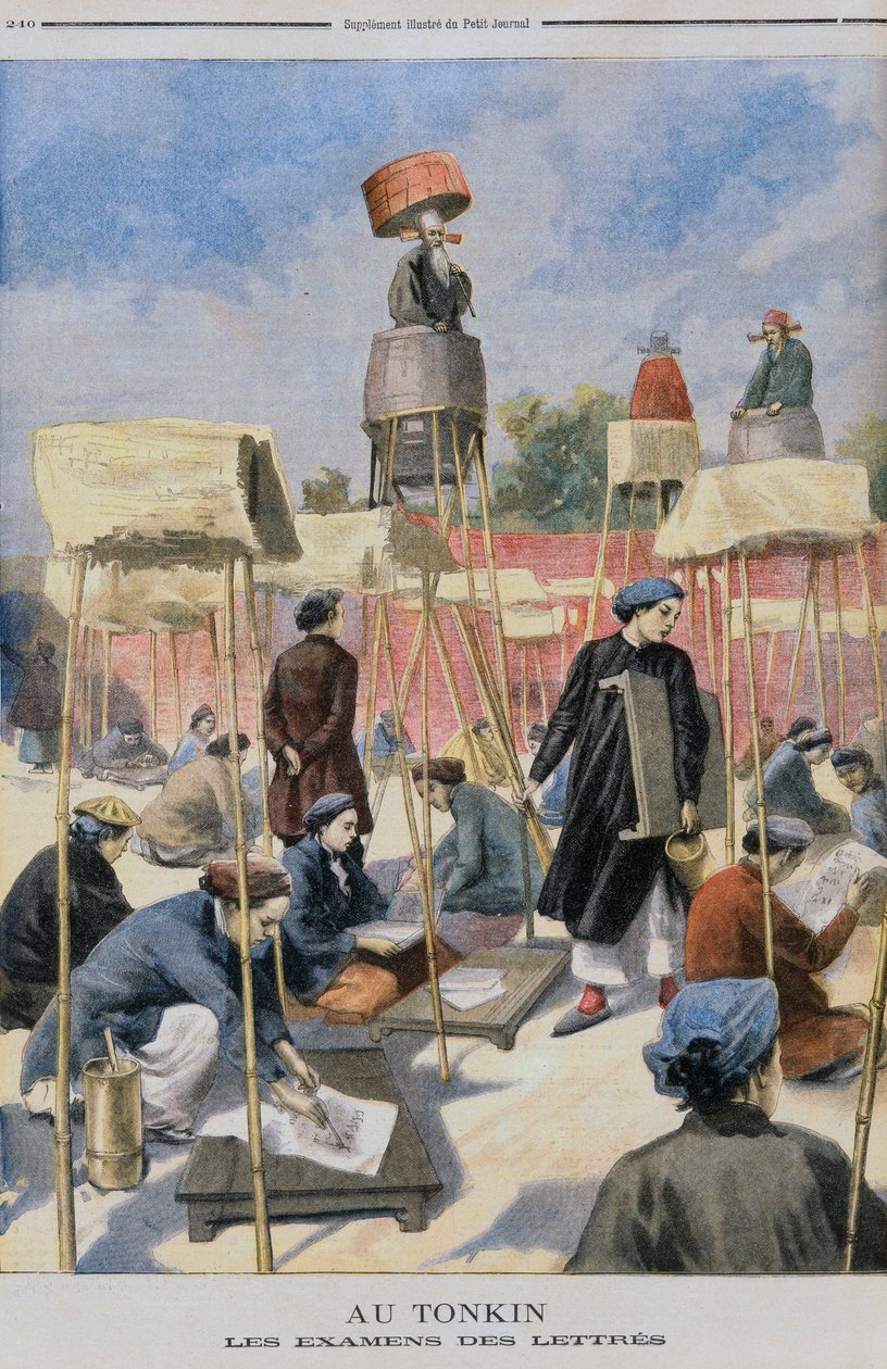 Étudiants en examen, Tonking, du Petit Journal, 28 juillet 1895 - French School