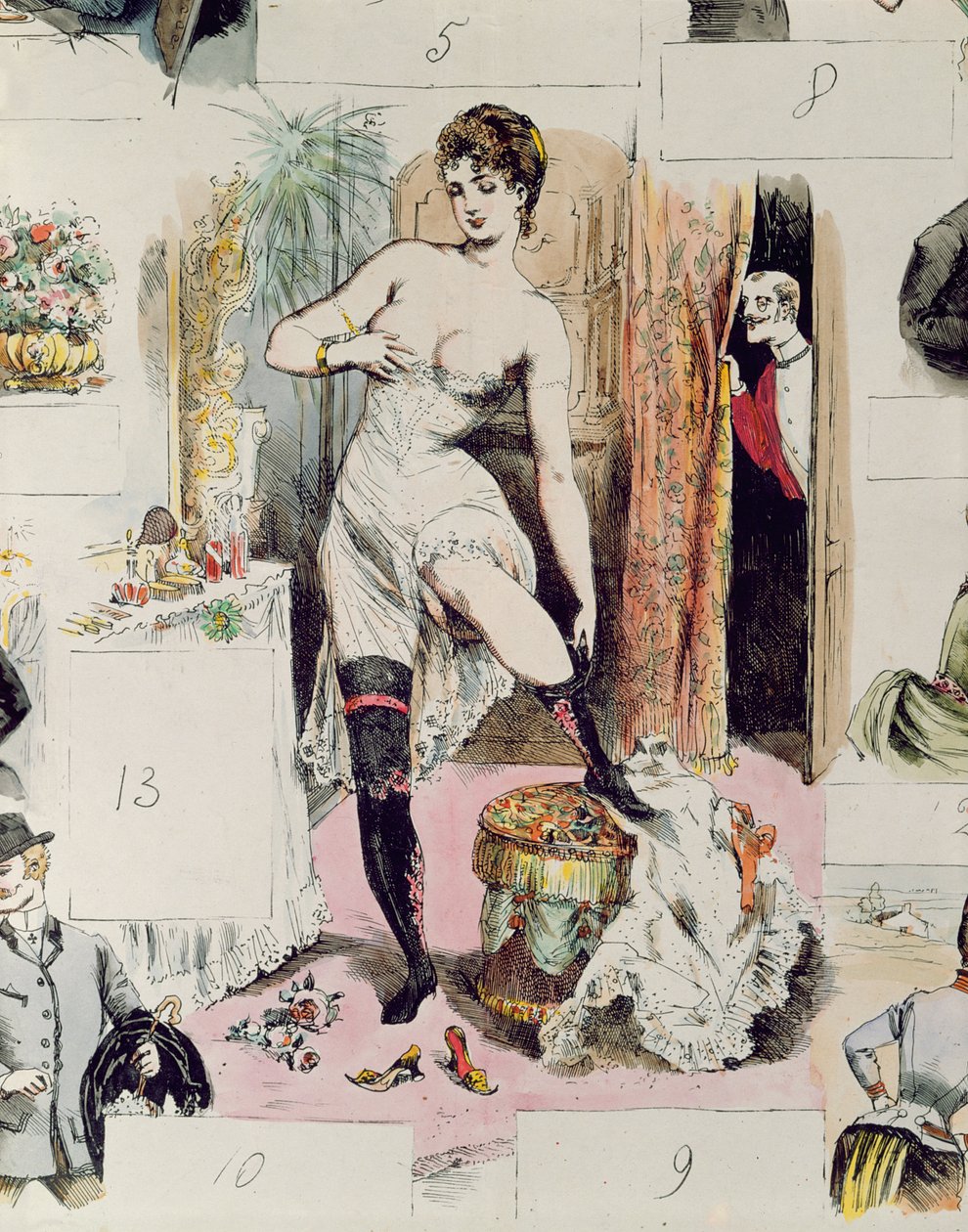 Le Corset, illustration de La Vie Parisienne, c.1875 - French School