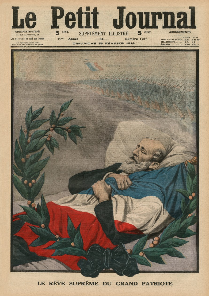 Le dernier rêve du grand patriote, Paul Déroulède, illustration de couverture de 