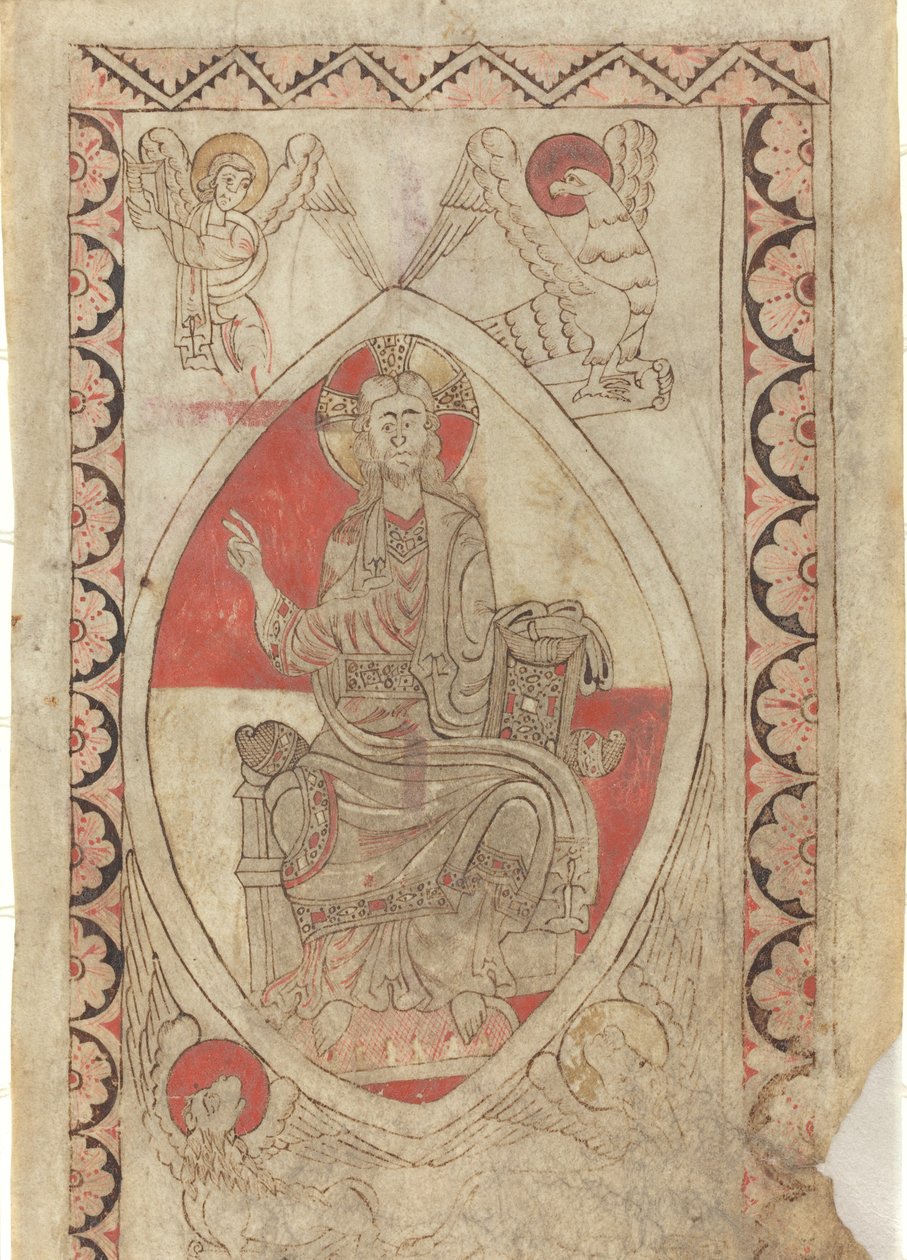 Christ en majesté (recto) - French 12th Century