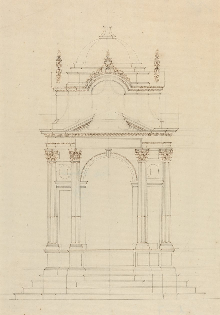 Conception pour un baldaquin - French 18th Century