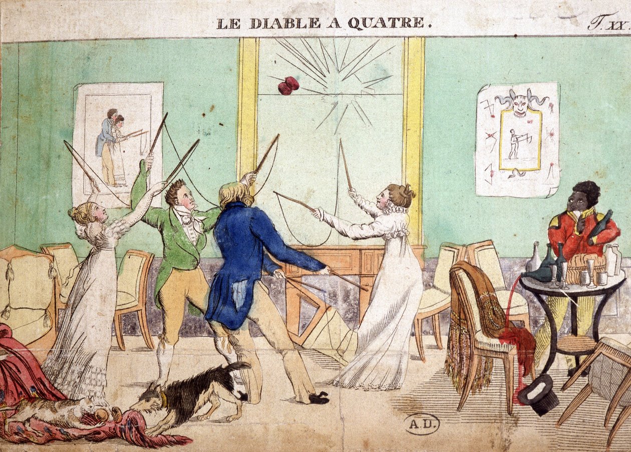Jeux anciens : Les Quatre Diables (Diabolo) - French School