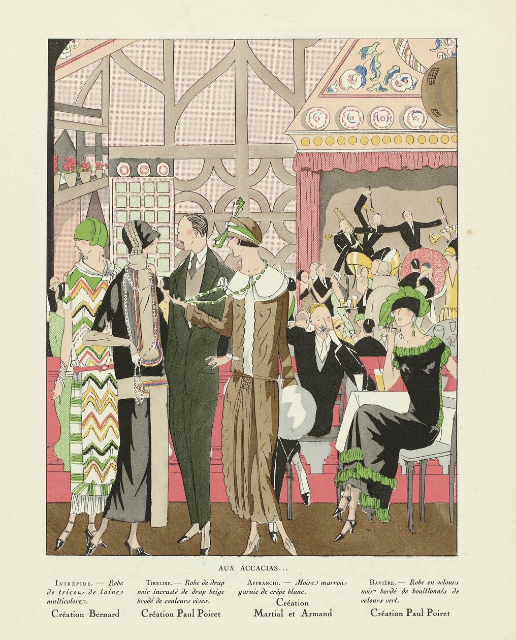 Aux Accacias ..., de Art-Gout-beaute, pub.1924 (Impression pochoir) - French School