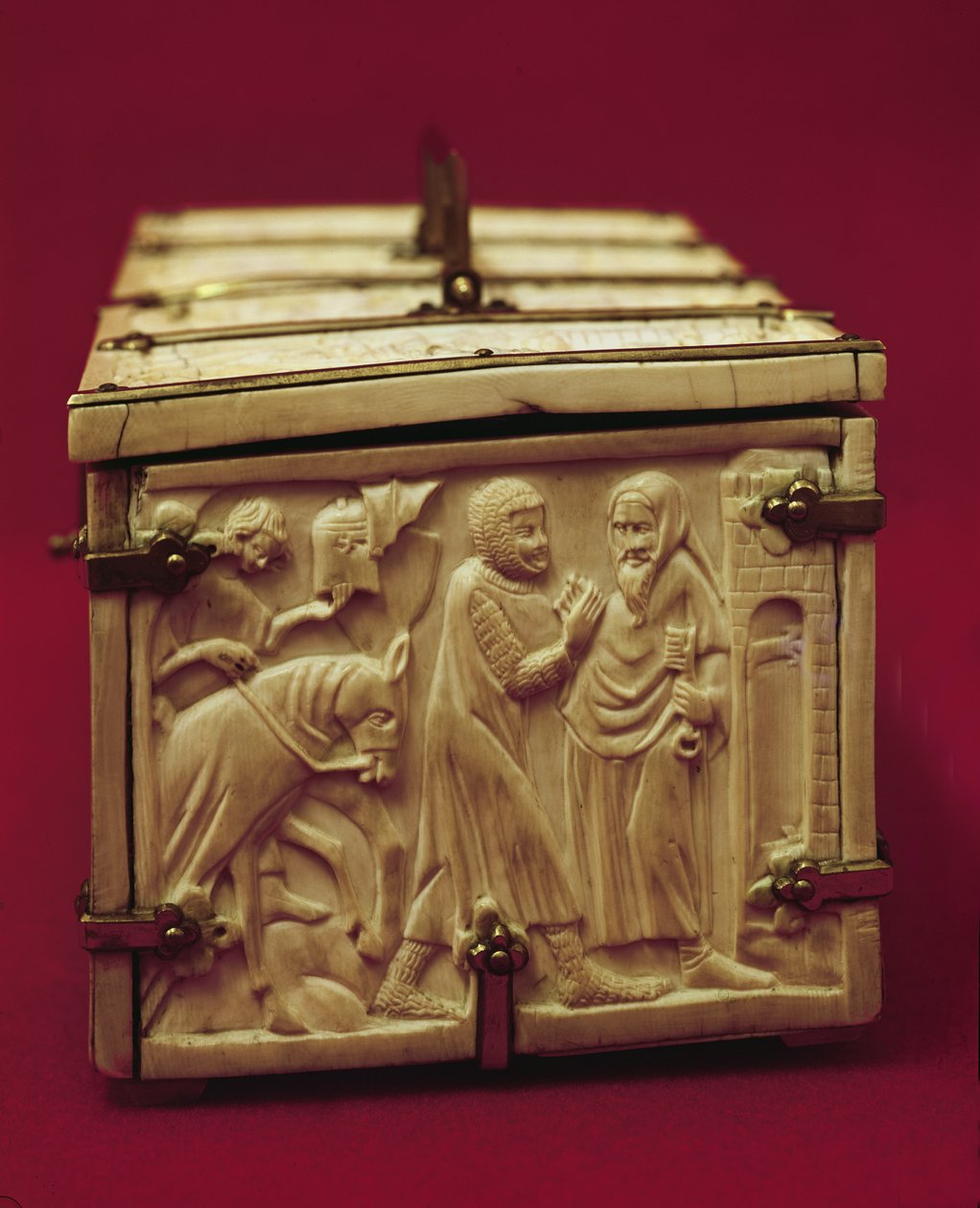 Coffret avec des scènes de littérature romantique, années 1330 - French School