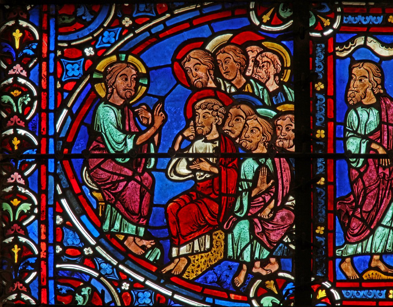 Christ - avec 2 apôtres - French School