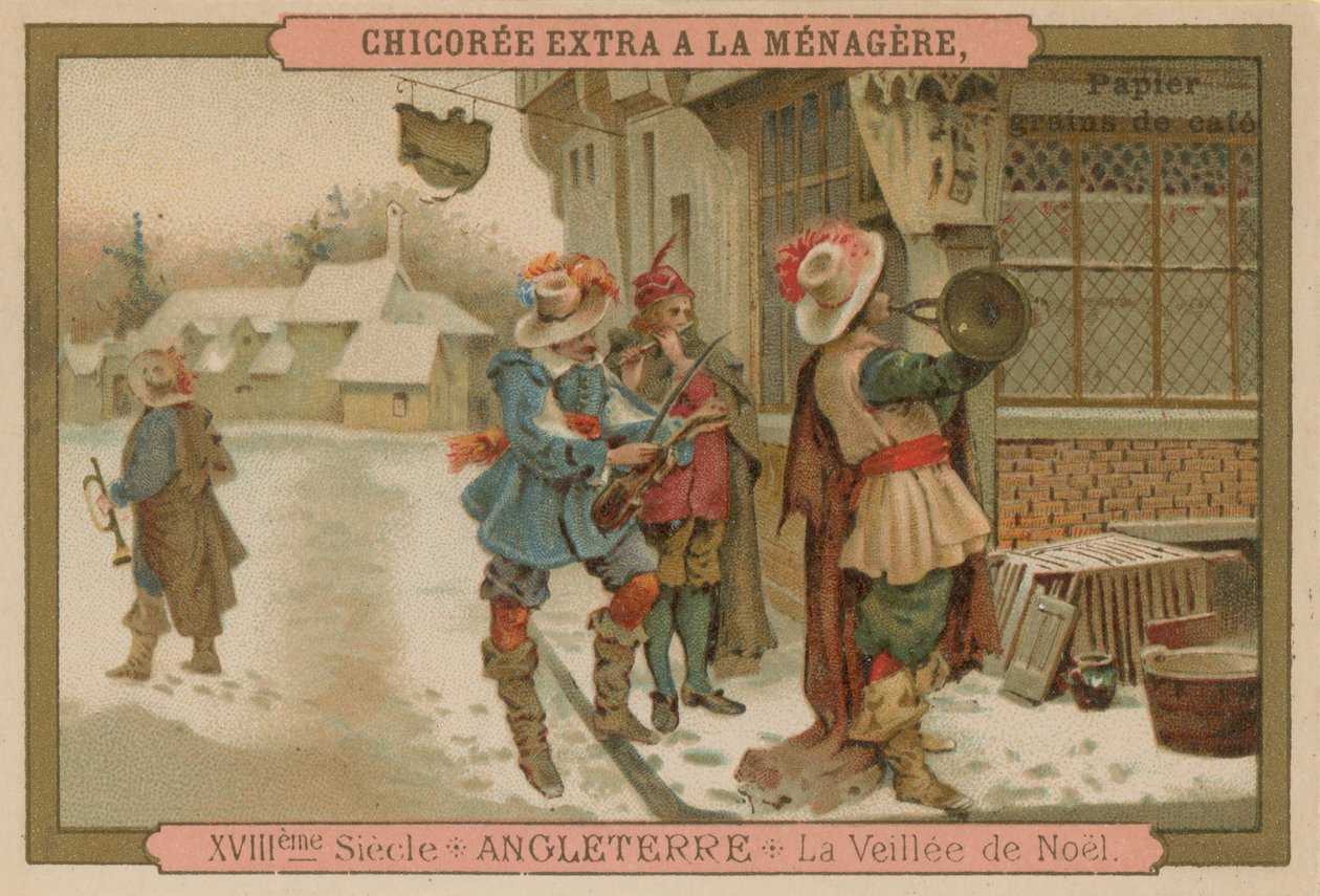 Veille de Noël, Angleterre, 18ème siècle - French School