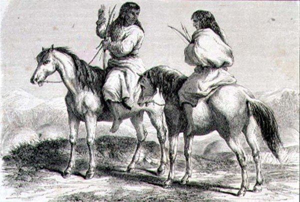 Indiens Comanches dans les années 1860 - French School