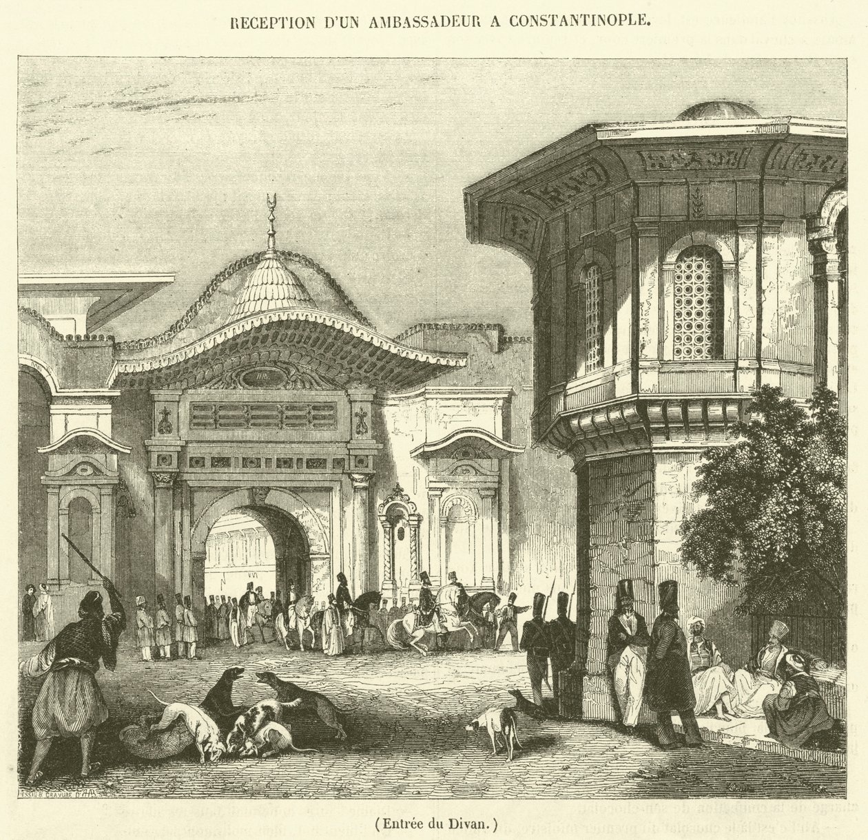 Entree du Divan (engraving) - French School