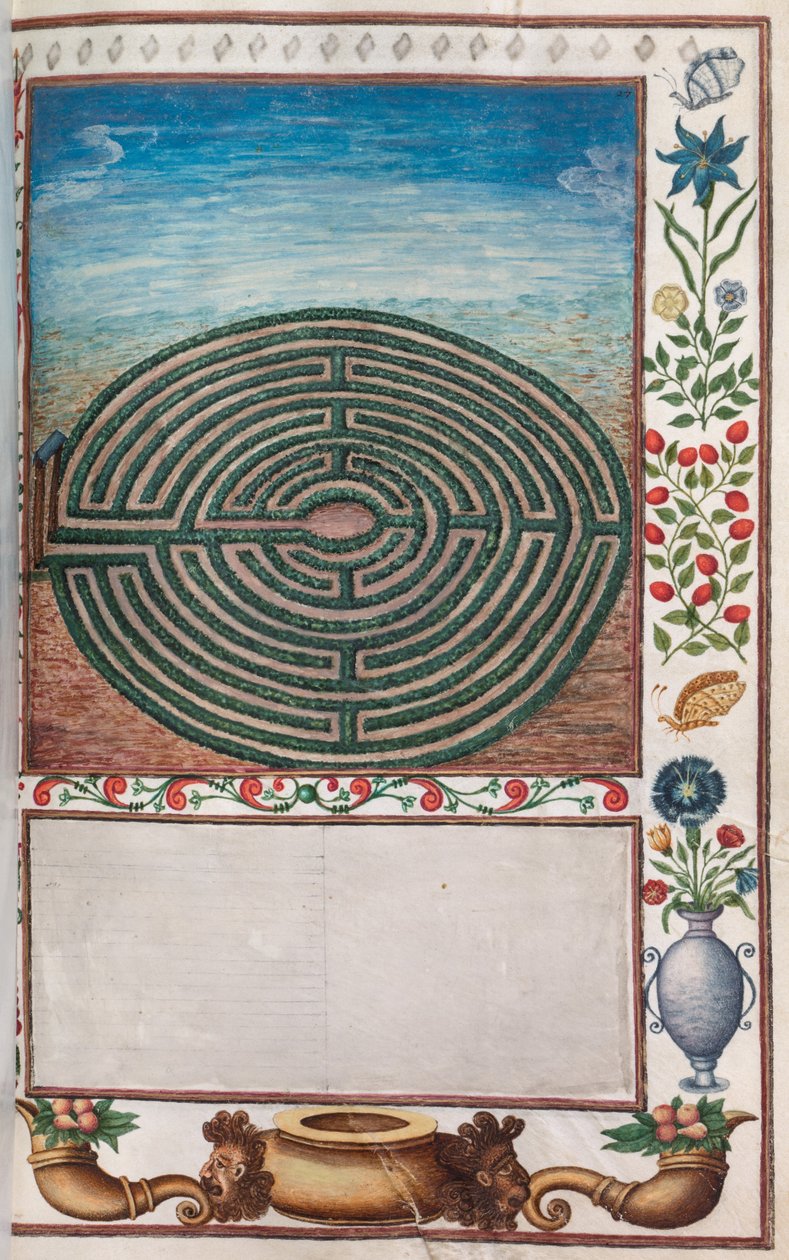 Florilegium : (page 15 recto) jardin labyrinthe - French School