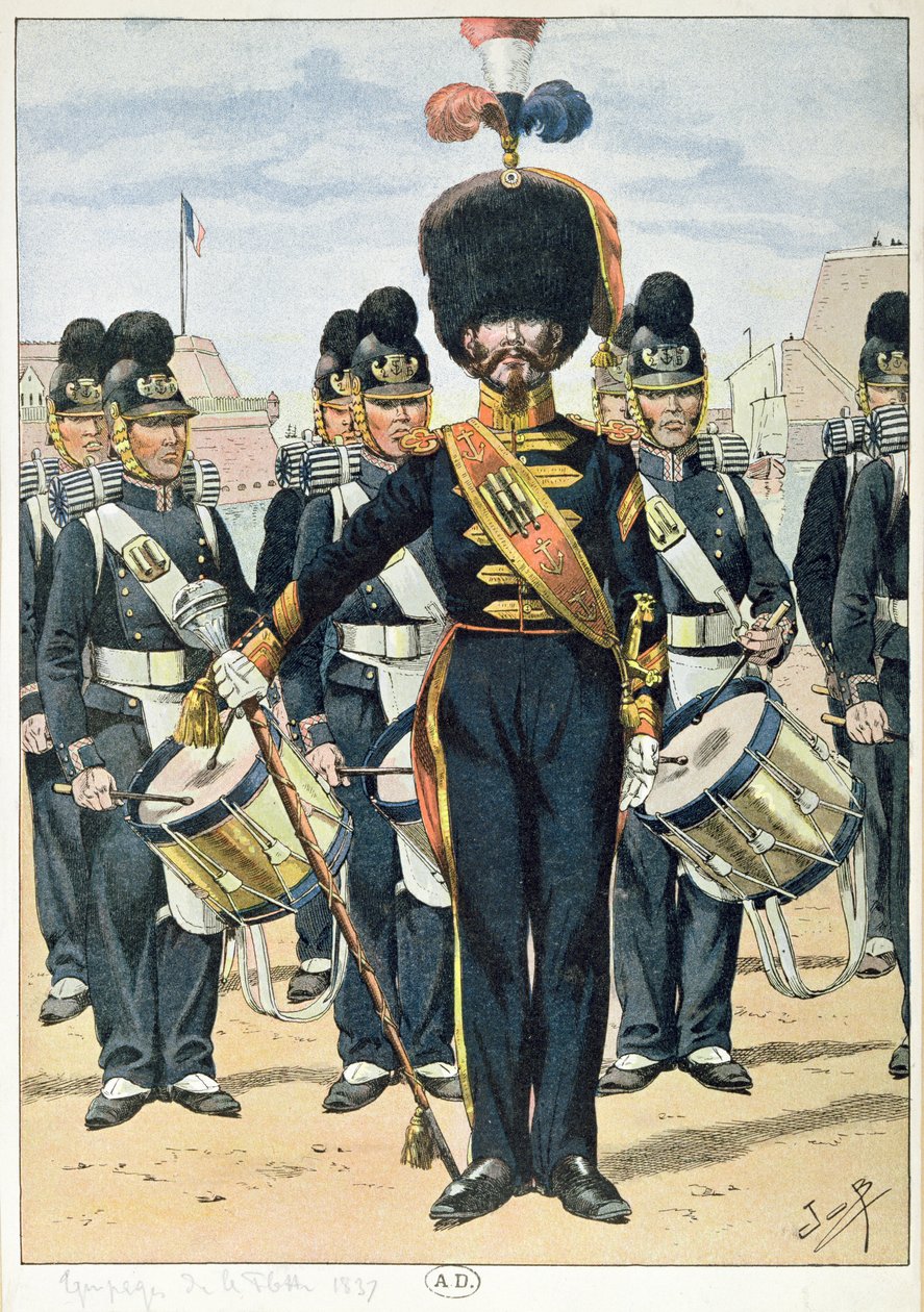 Bande navale française en 1837, vers 1900 - French School