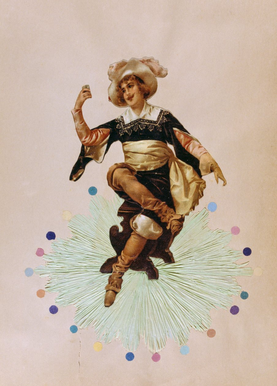 Art déco français, carte postale représentant une jeune femme - French School