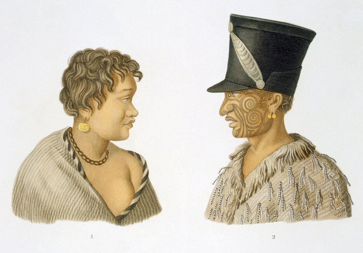 Habitants de la Nouvelle-Zélande, 1826 - French School