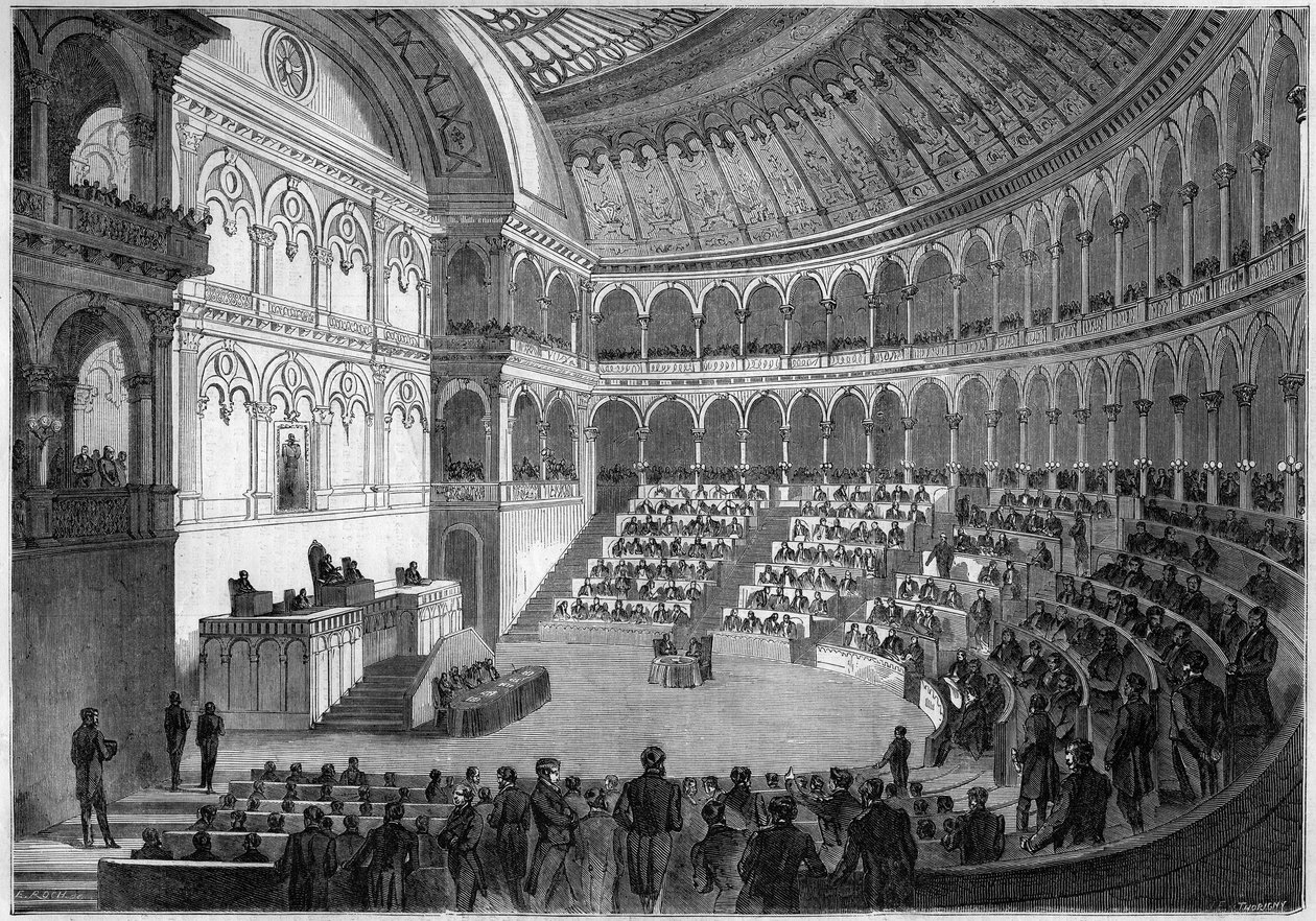 Vue intérieure du Parlement italien, Turin - French School