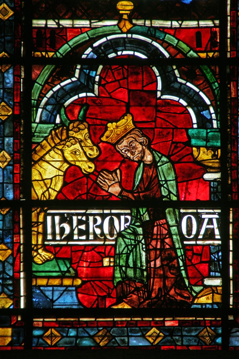 Jéroboam adorant des idoles en or - French School