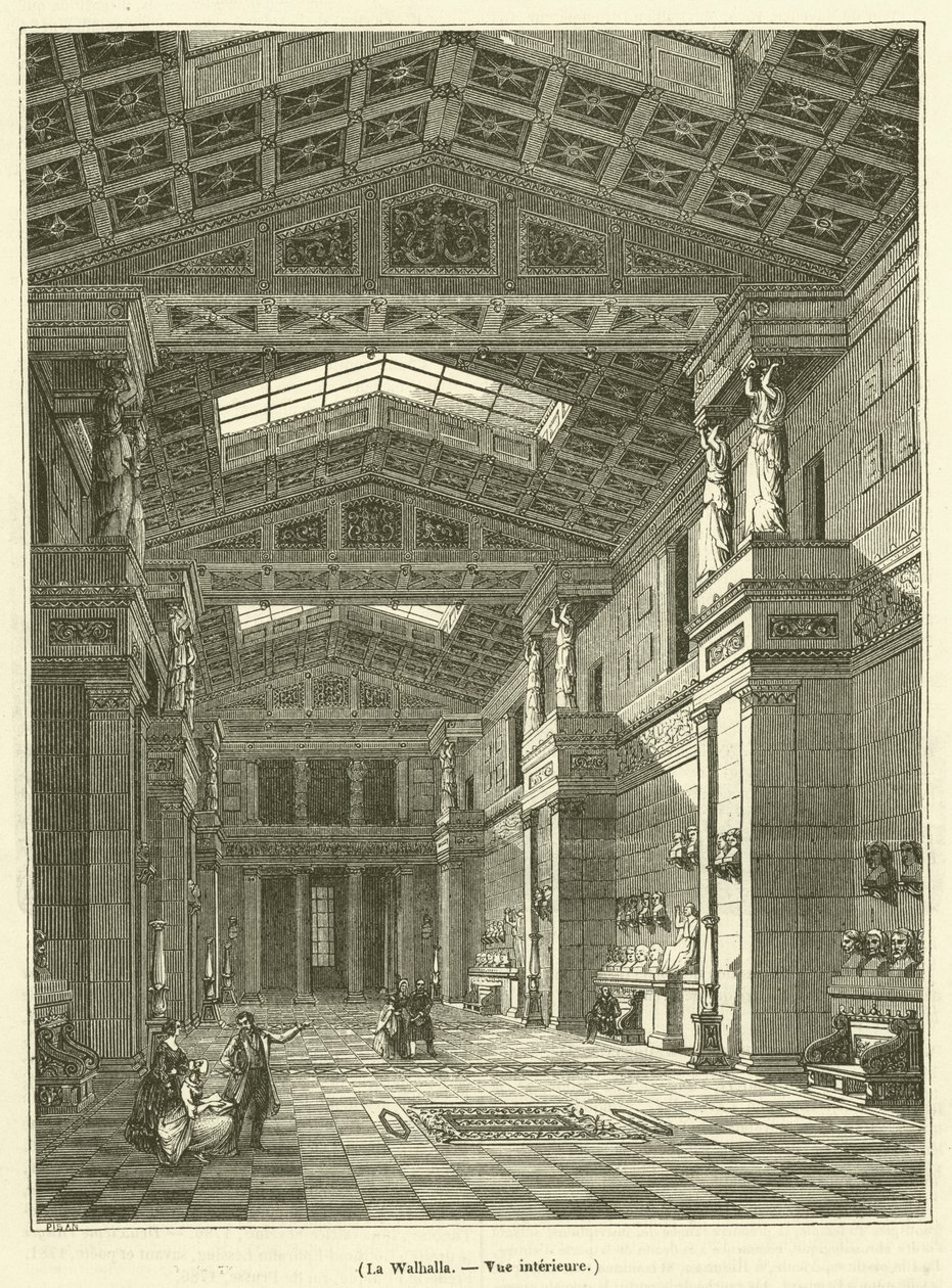 La Walhalla, Vue interieure (engraving) - French School