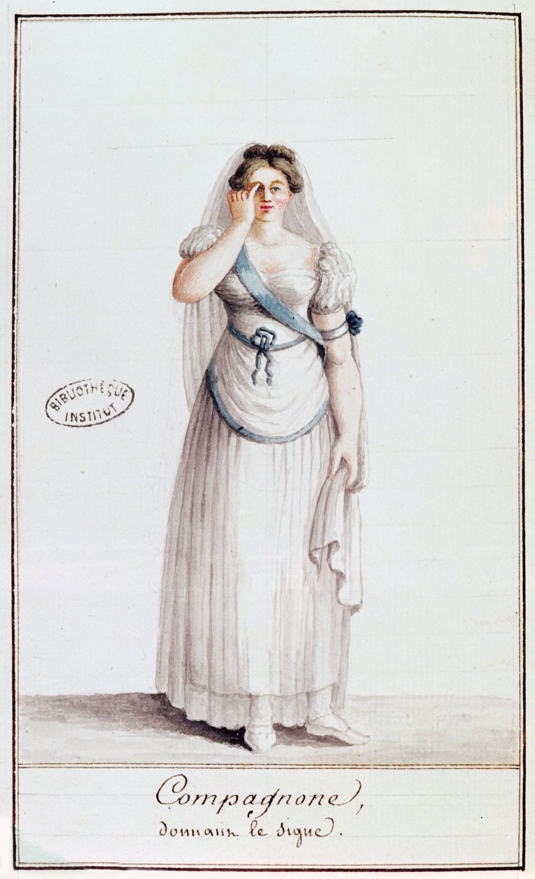 Dame franc-maçonne donnant un signe, 1805 - French School