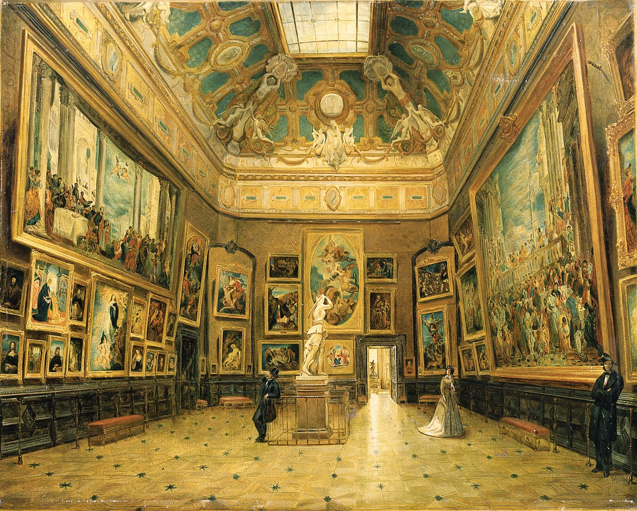 Le Salon Carré du Louvre, vers 1870 - French School