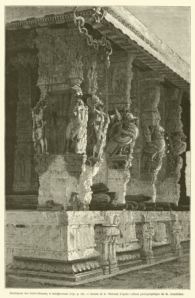 Mandapam des Cent-Colonnes, à Condjeveram - French School