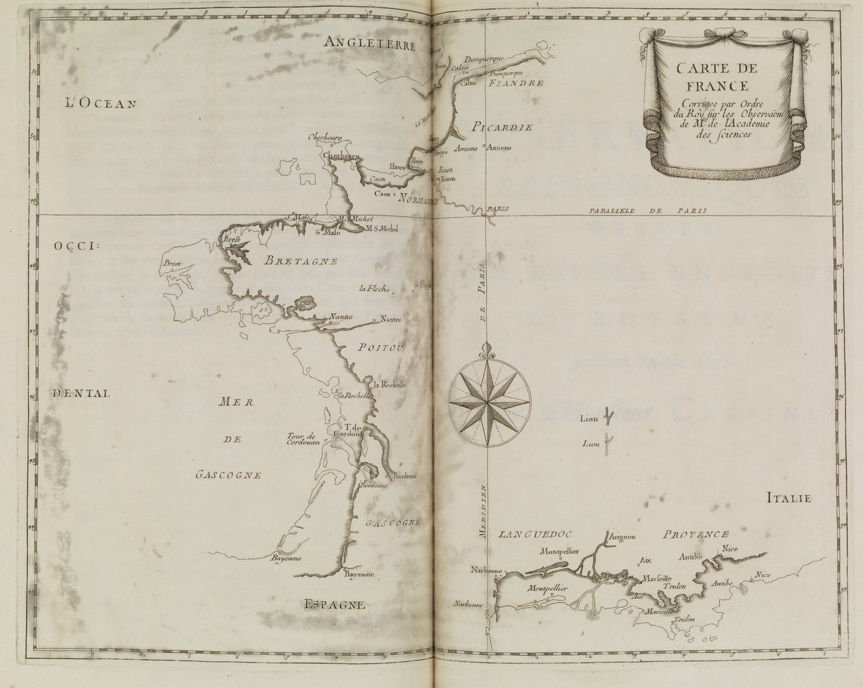 Carte de la France, c.1693 - French School