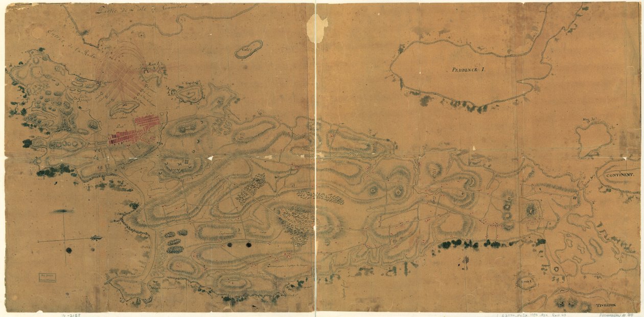 Carte de Newport et Rhode Island - French School