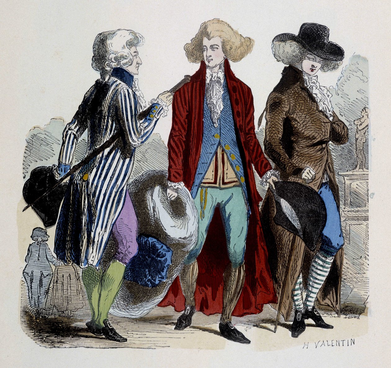 Mode masculine à Paris en 1787. - French School