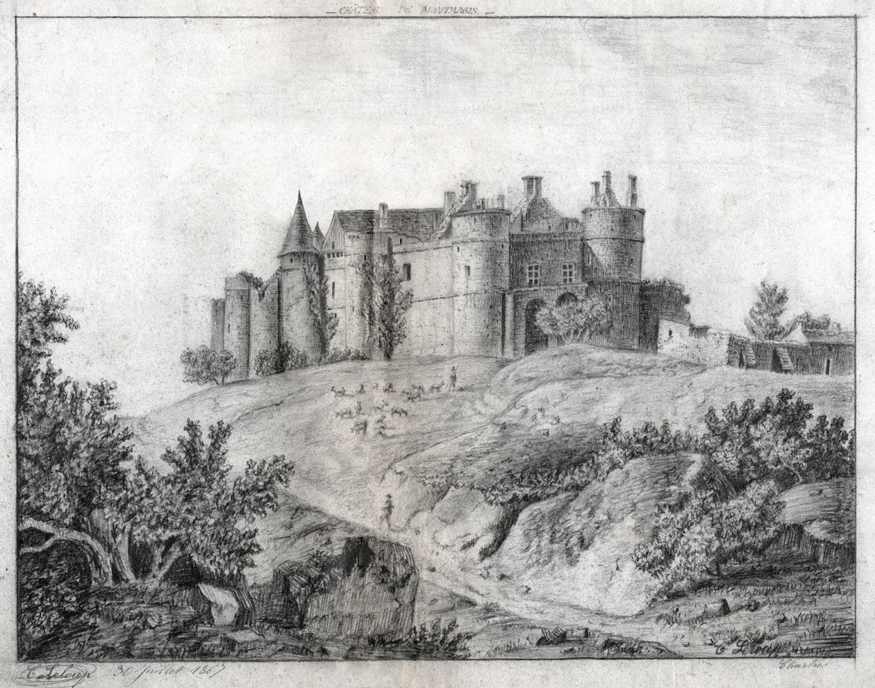 Château de Montargis (dessin) - French School