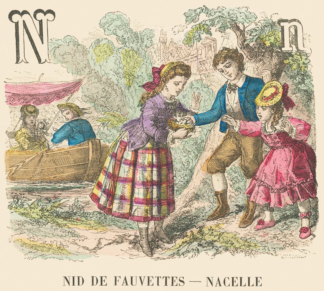 Nid de fauvettes - Couffin - French School