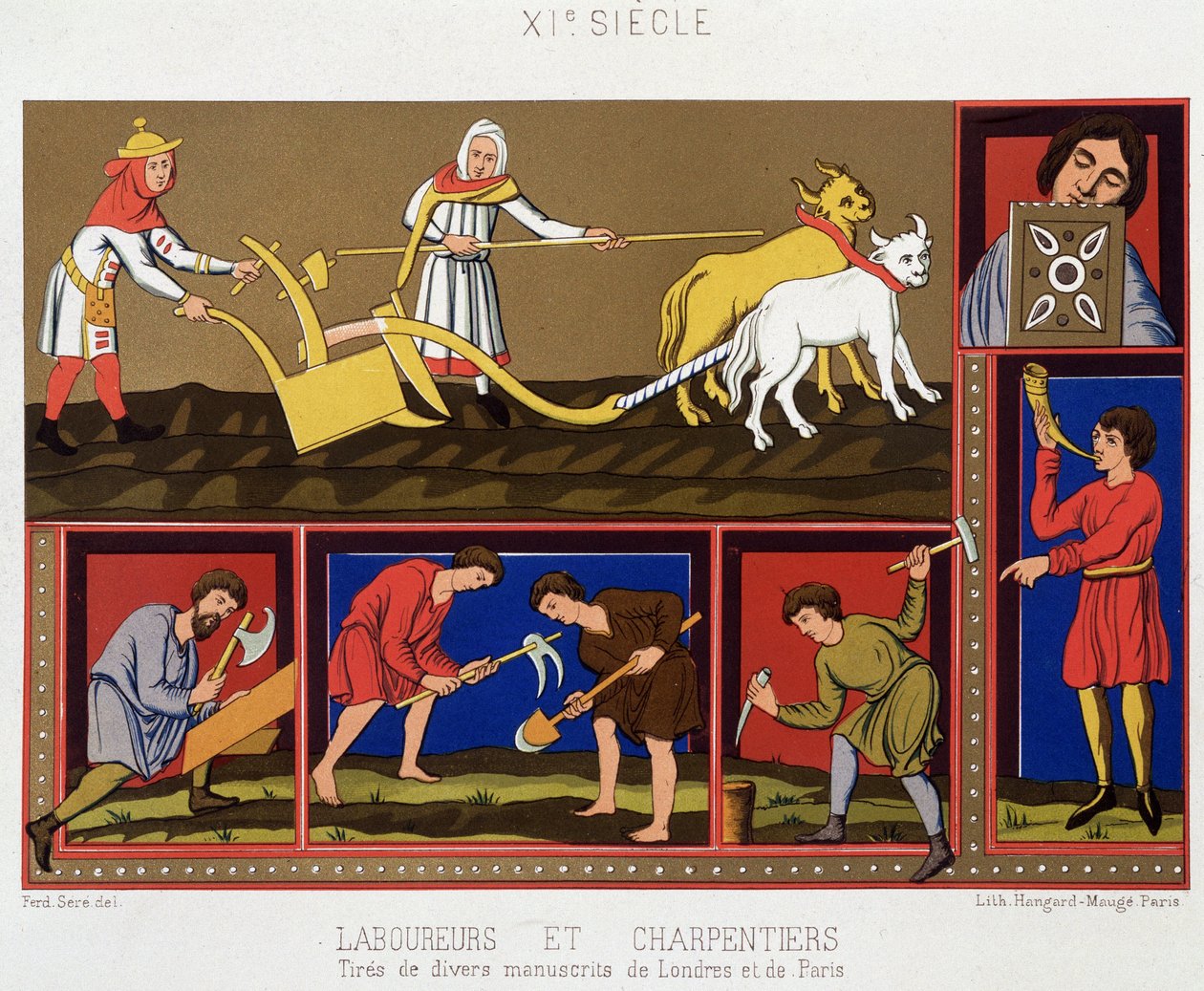 Laboureurs et charpentiers - French School