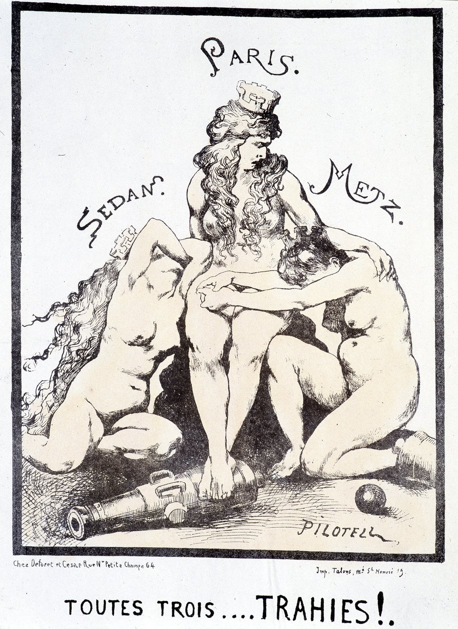 Caricature politique "Tous les trois... trahis!" - French School