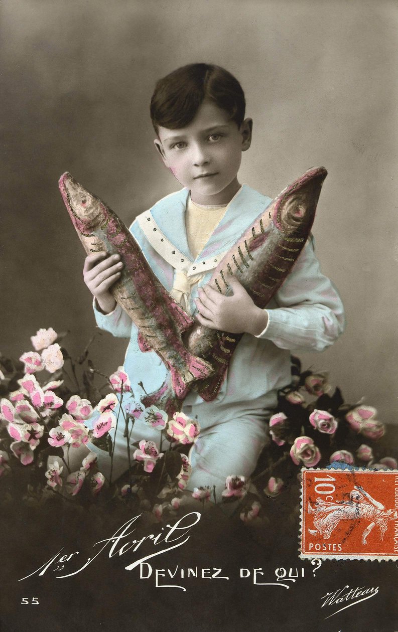 Carte postale du 1er avril, début du 20e siècle - French School