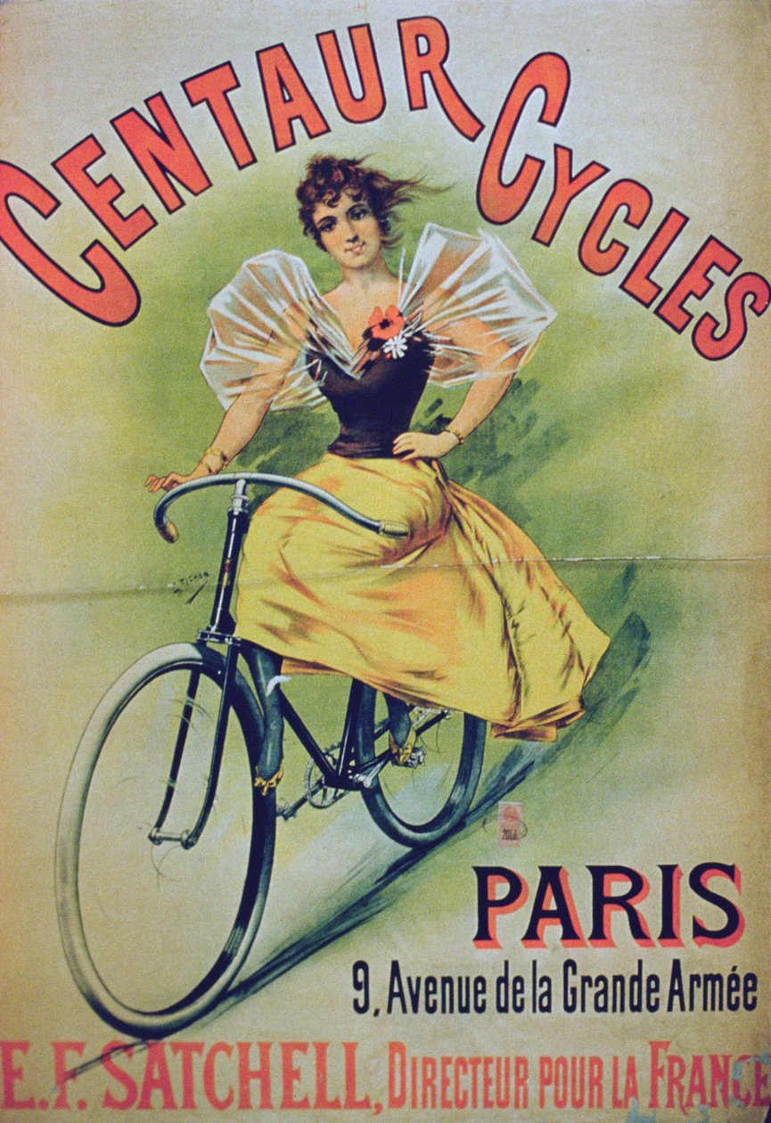 Affiche publicitaire pour Centaur Cycles, Paris - French School