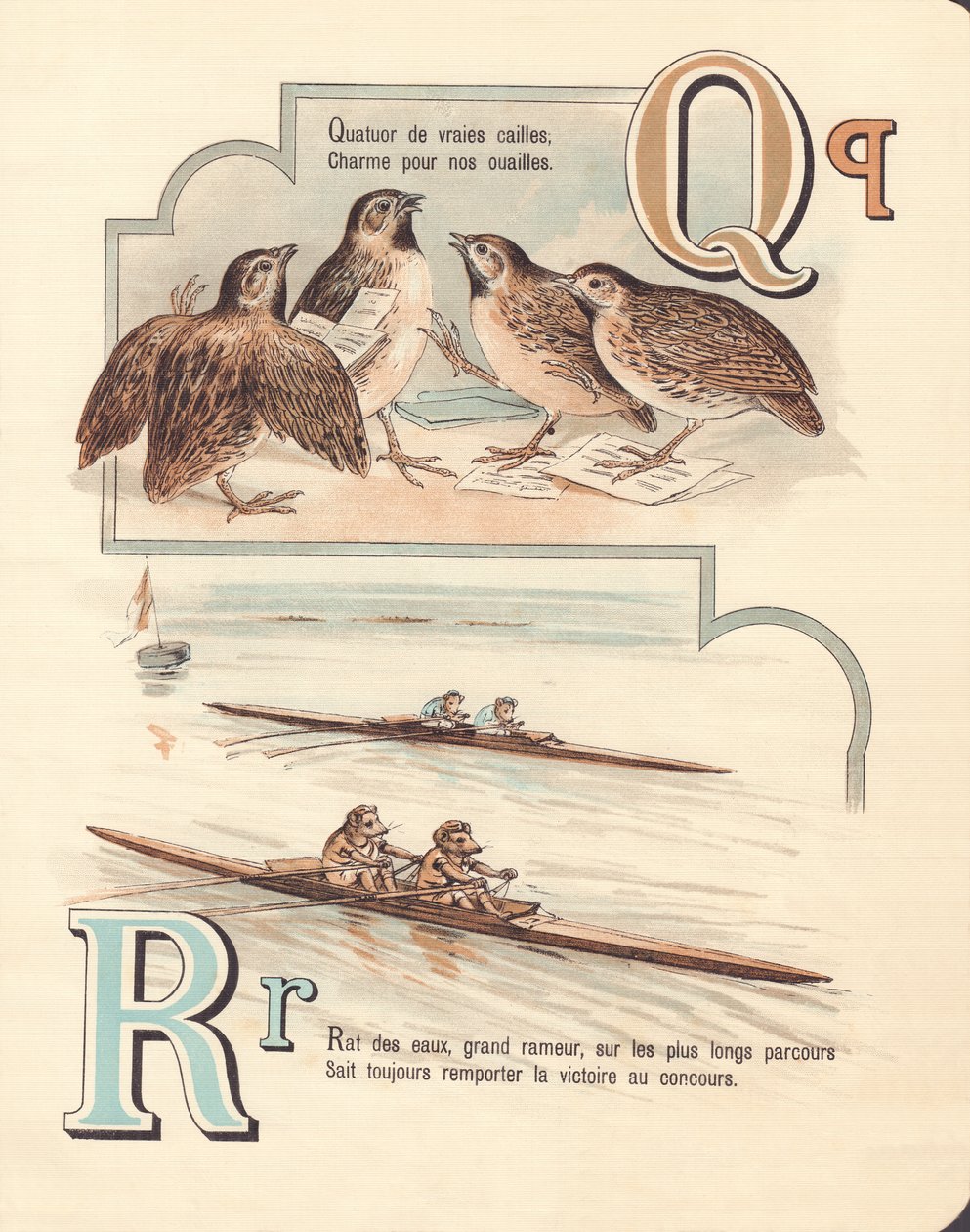 Q A : Caille, quatuor, rat, course - French School