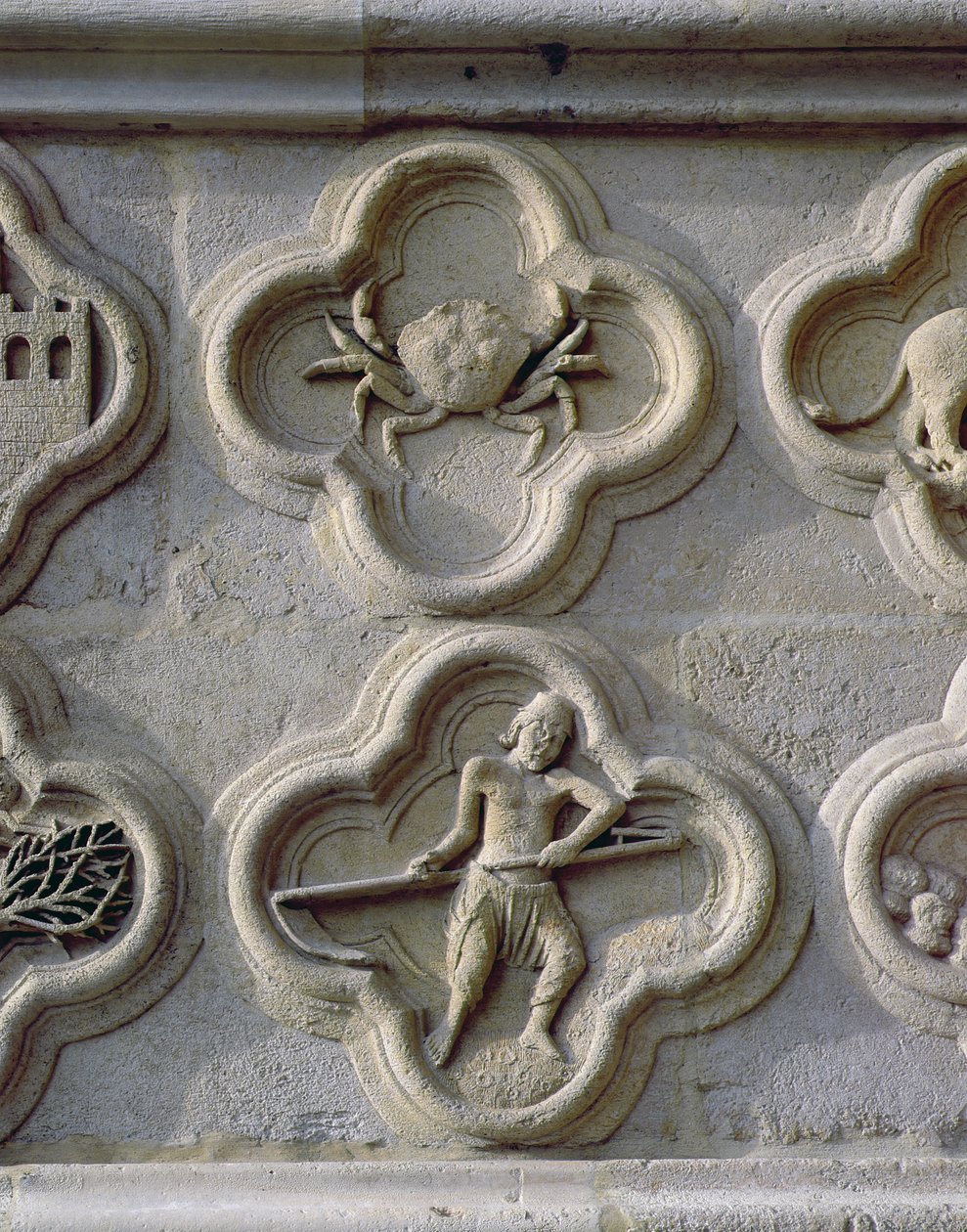 Quadrilobes représentant le Cancer et juin, vers 1220 - French School