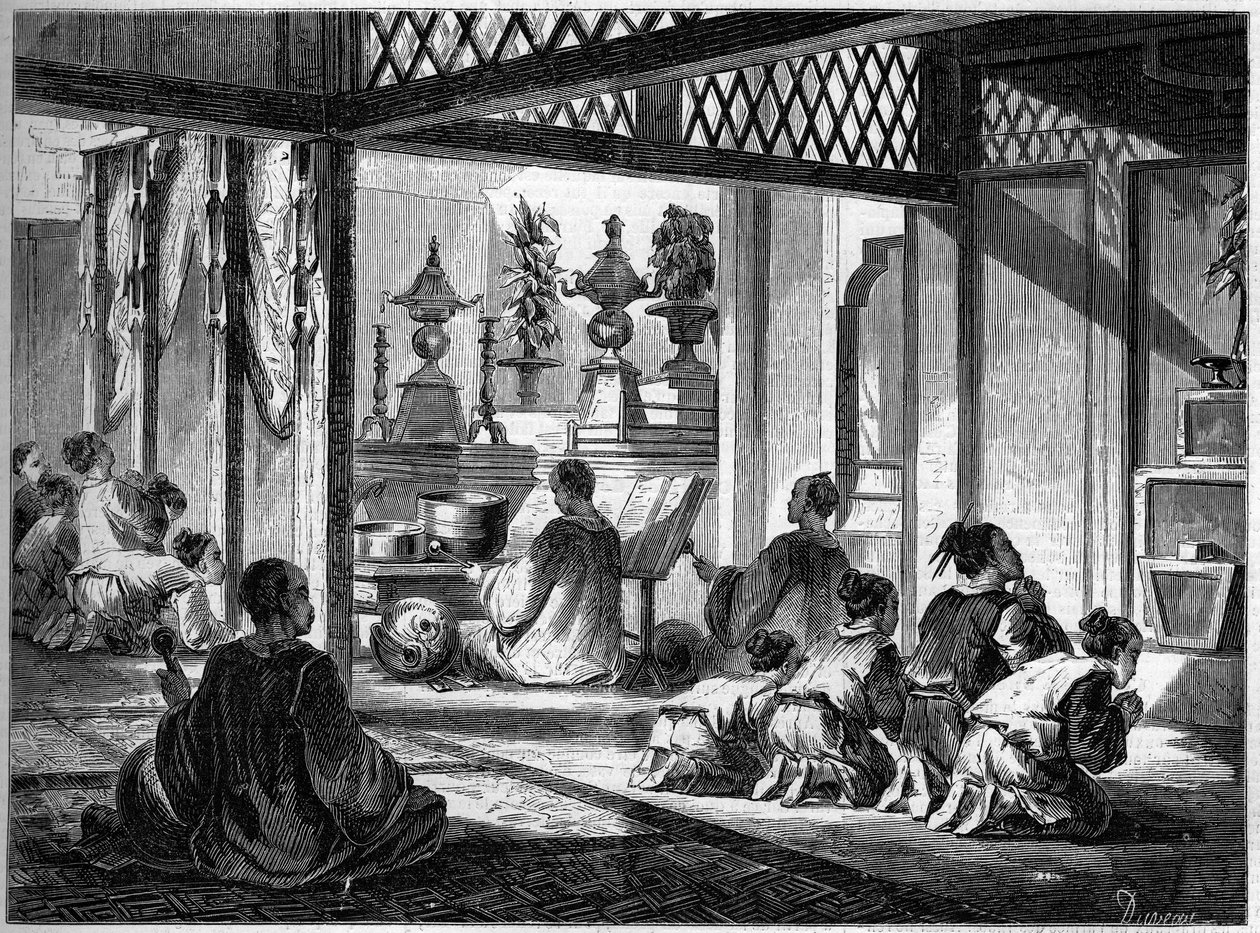 Temple religieux, Chine - French School