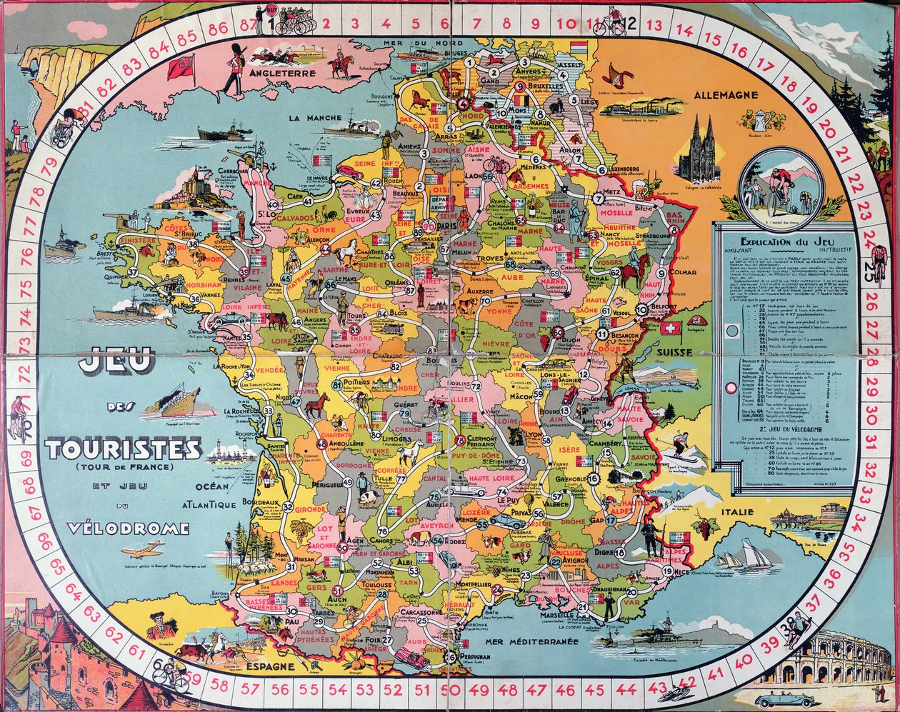 Jeu du Tour de France, vers 1930 - French School