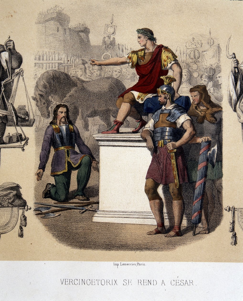 Vercingétorix se rend à César (52 av. J.-C.) - French School