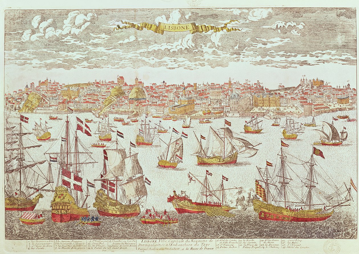 Vue de Lisbonne - French School