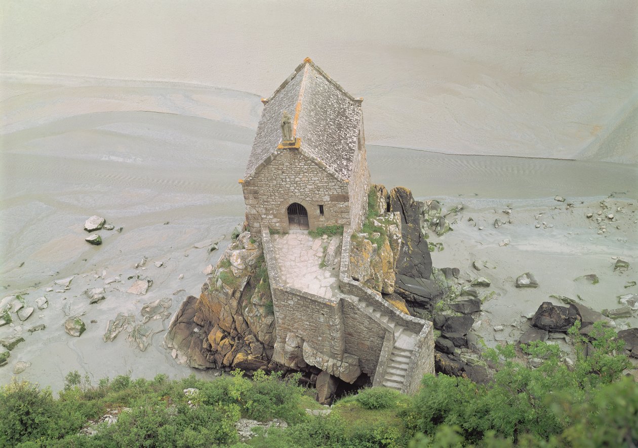 Vue de la Chapelle Saint-Aubert, XIIIe-XIVe siècle - French School