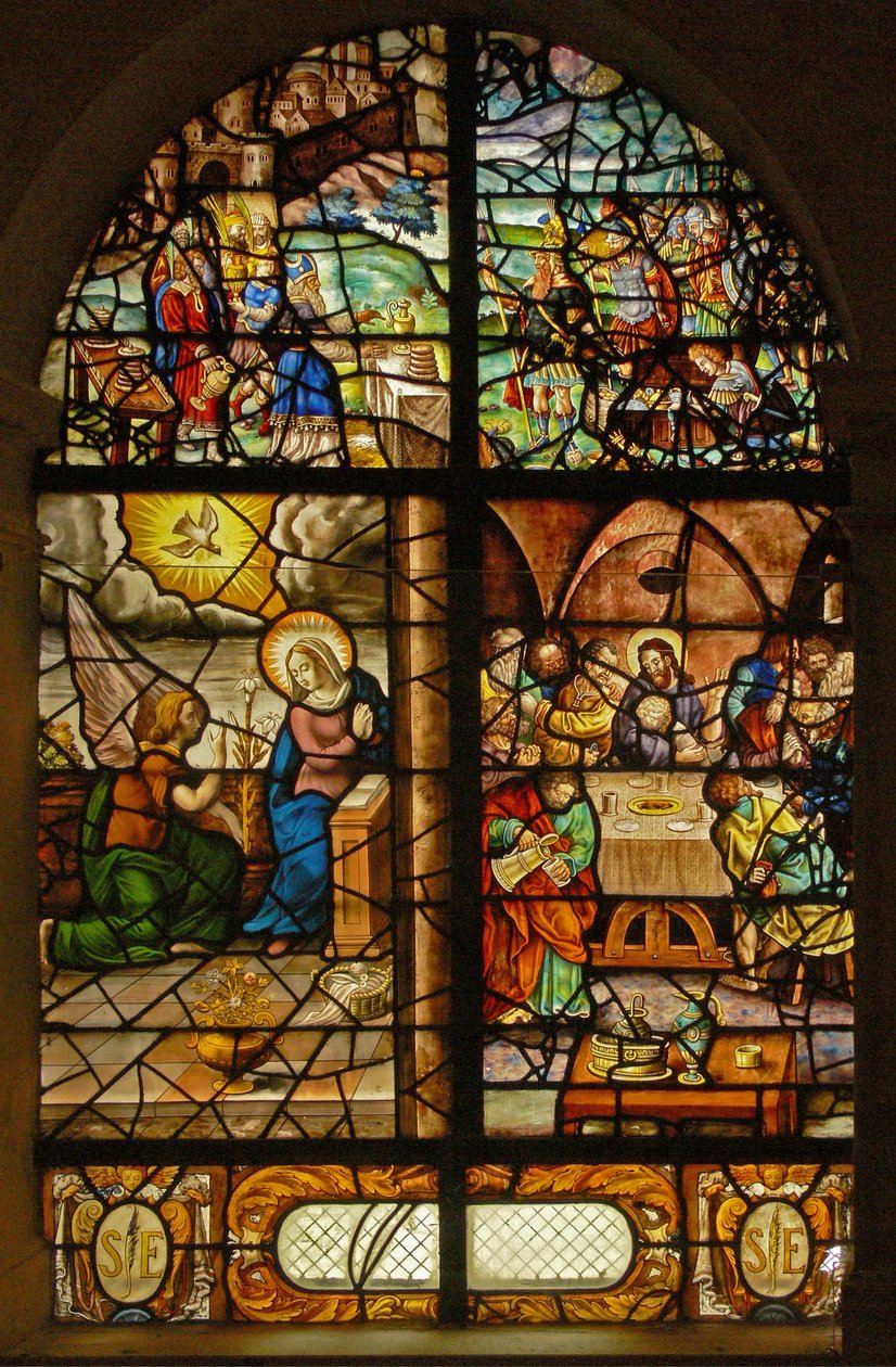 Fenêtre Charnier-12 représentant Melchisédek, l