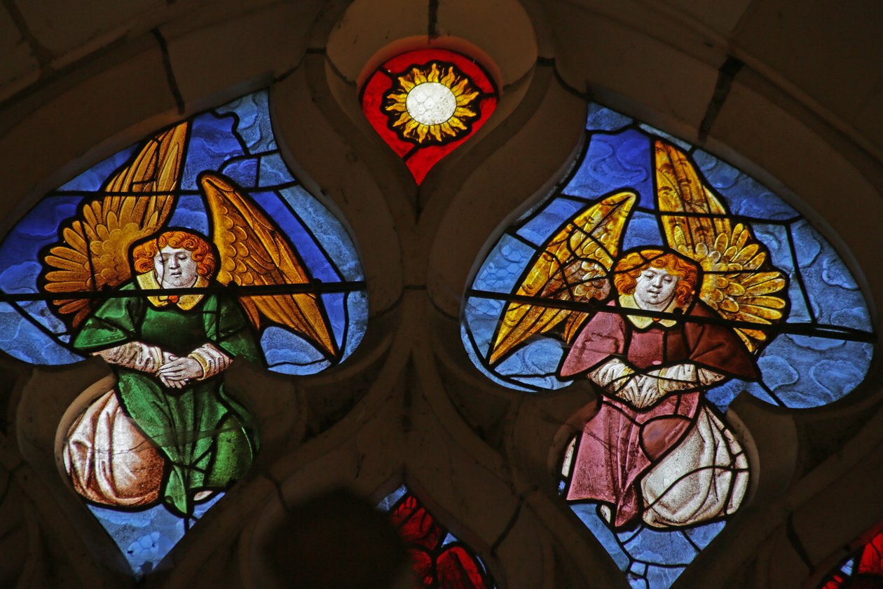 Vitrail représentant des anges - French School