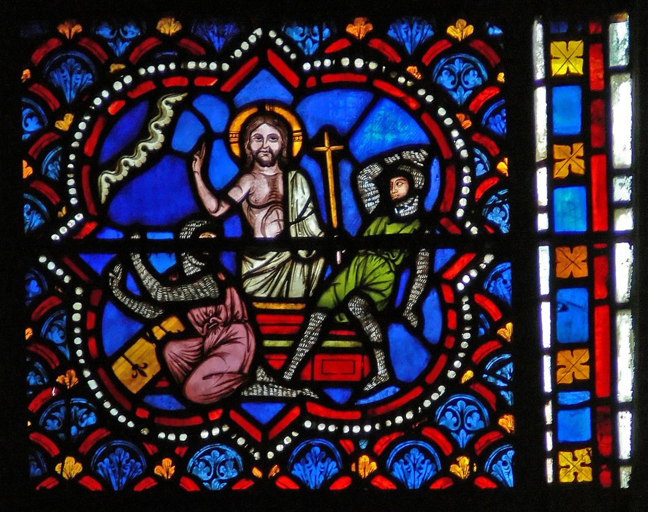 Fenêtre s2-L représentant la Résurrection - French School