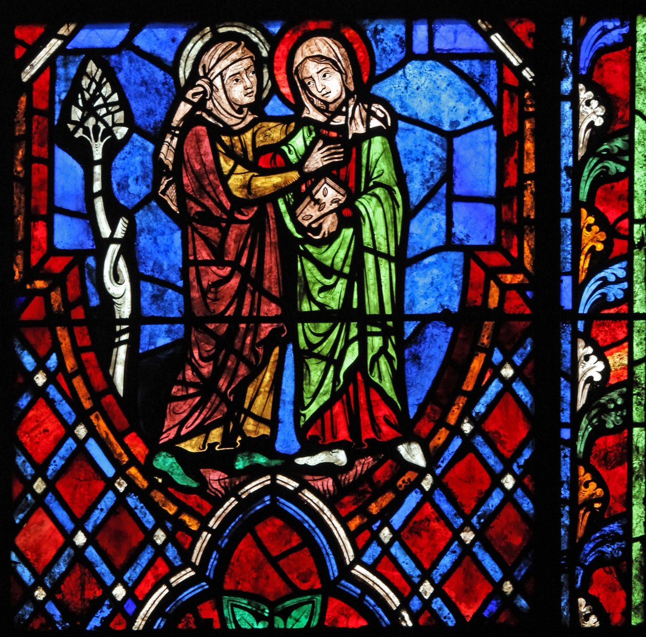 Fenêtre w01 représentant la Visitation - French School