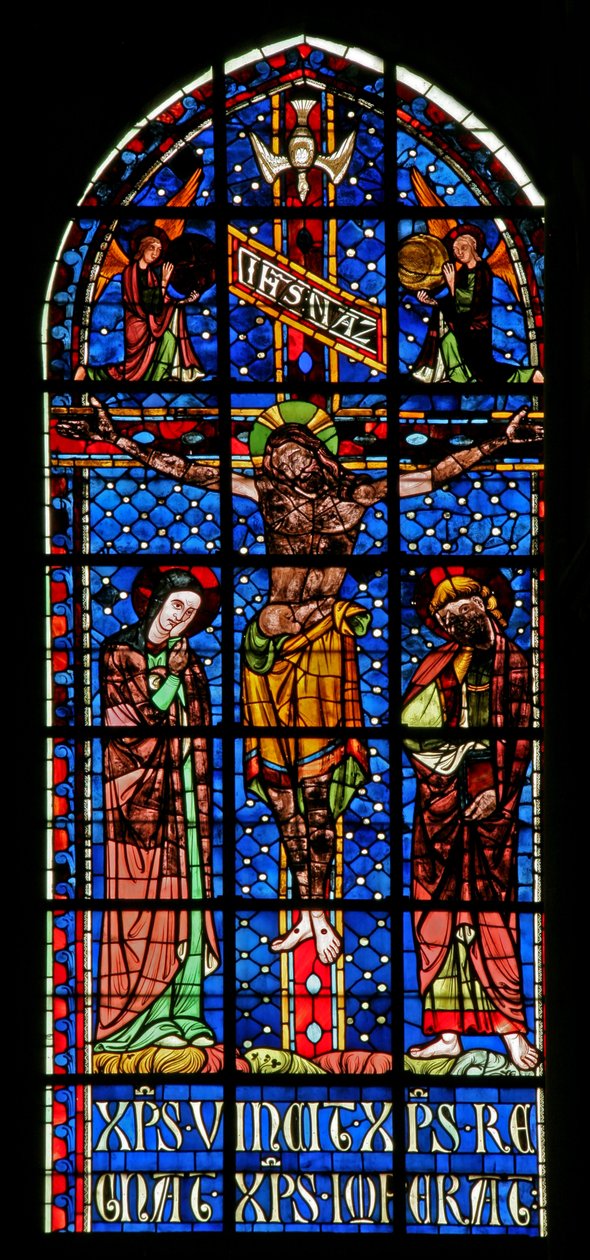 Fenêtre w100 représentant la Crucifixion - French School