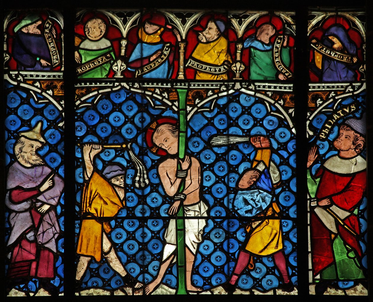 Fenêtre w12 représentant la Flagellation - French School