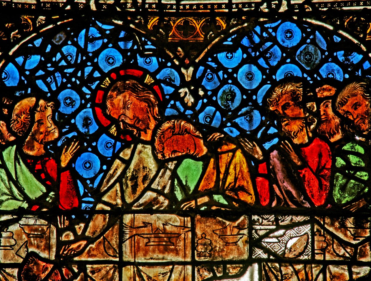 Fenêtre w12 représentant la Cène - French School