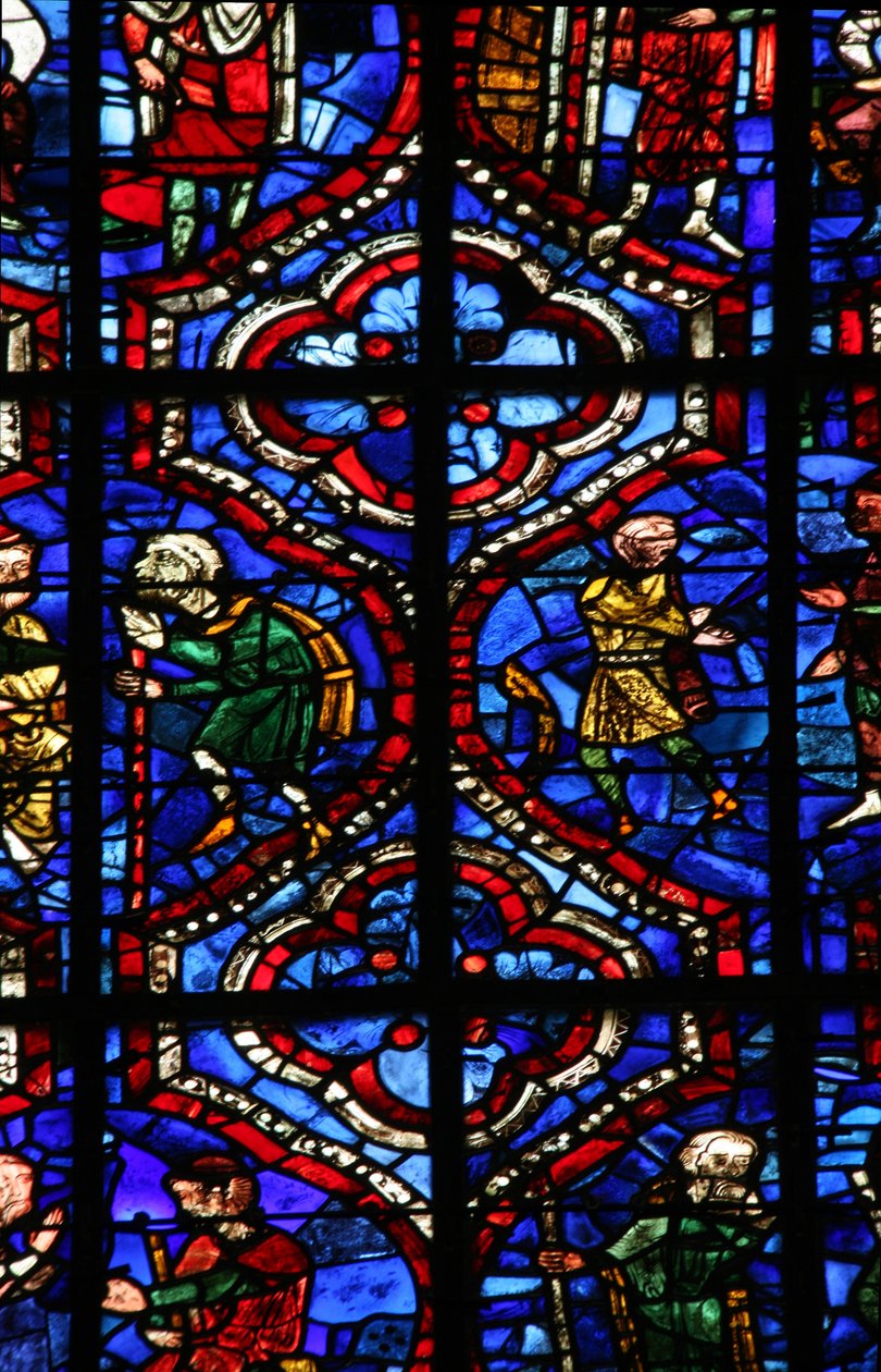 Fenêtre w14-L représentant un détail de fond - French School
