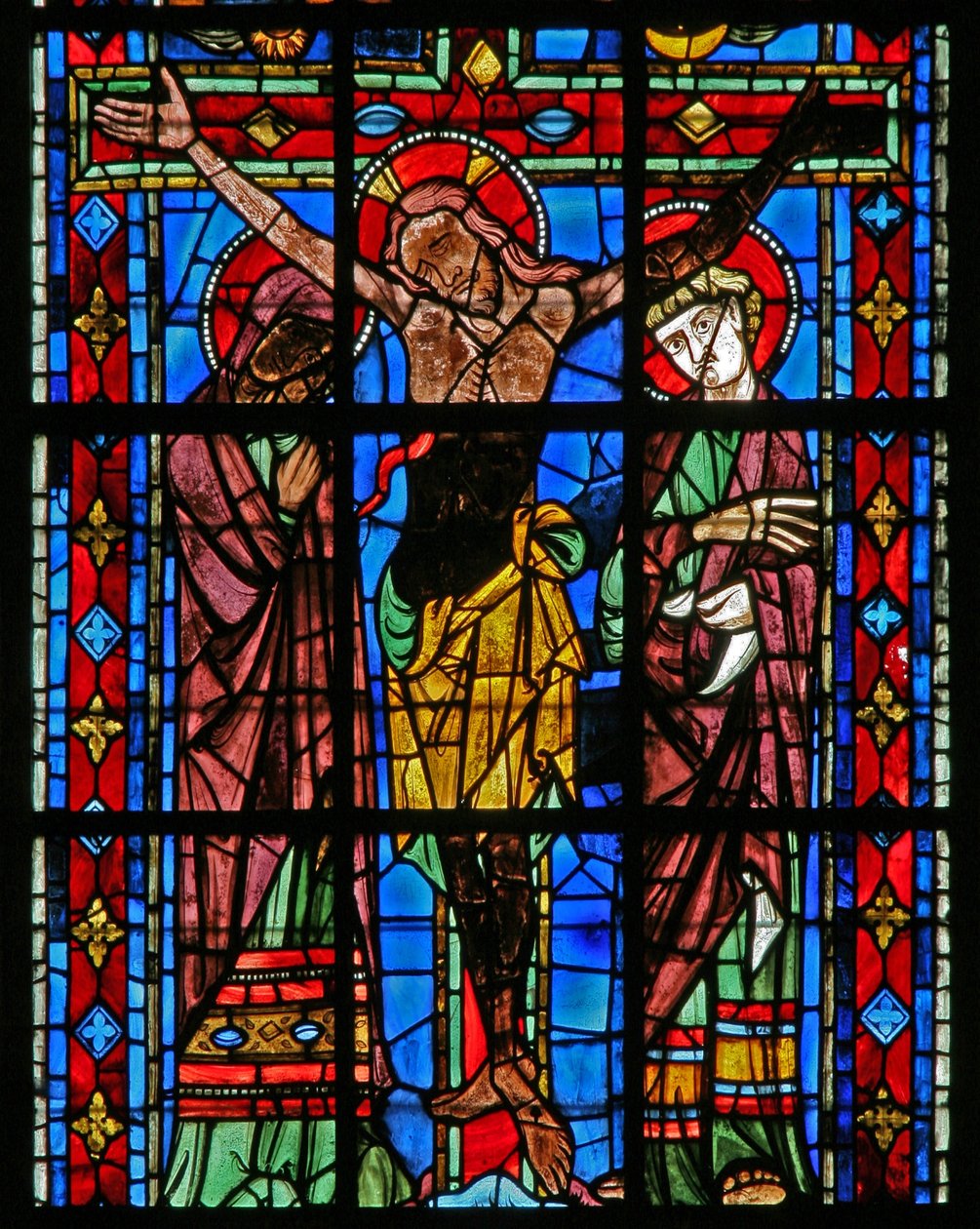Fenêtre w200 représentant la Crucifixion - French School