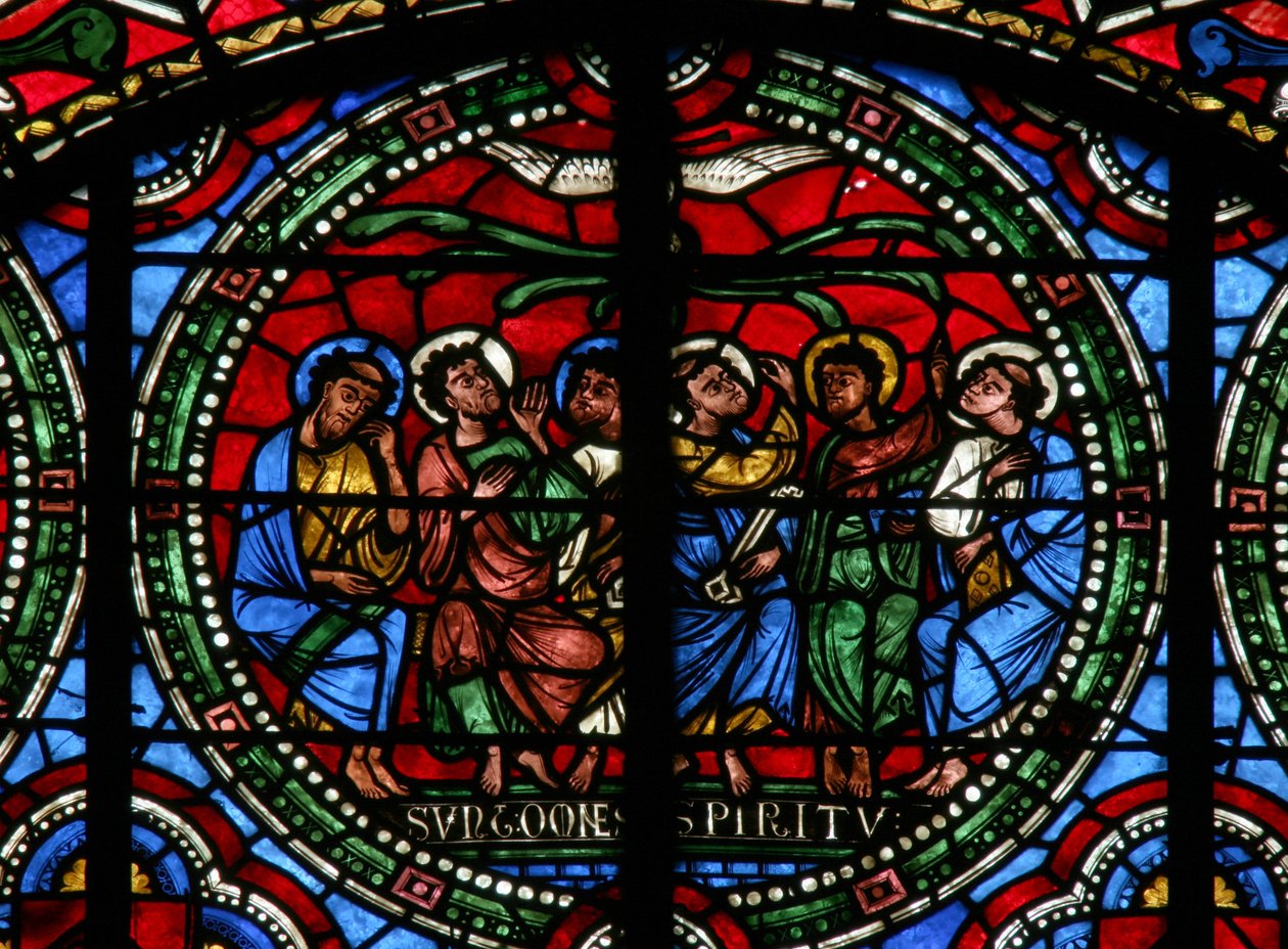 Fenêtre w2 représentant la Pentecôte (moderne) - French School